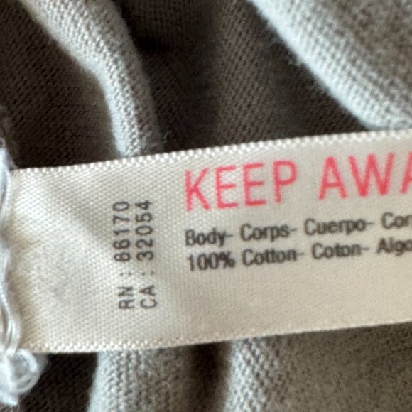 Free People gray button cap sleeve Tee size medium - Picture 8 of 9